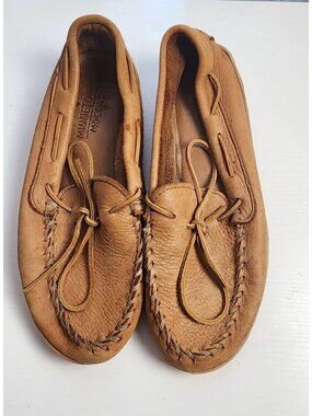 Men's Brown Leather Minnetonka Moccasin Size 10